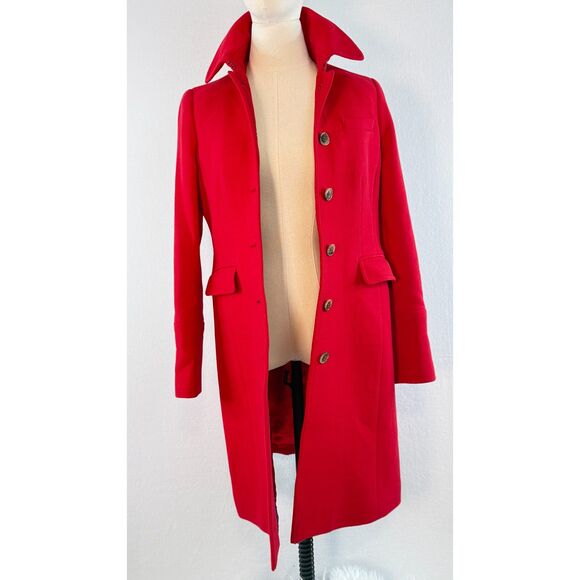 J Crew | Classic Lady Day Coat Sz 4 in Red | Italian Thinsulate® - Picture 10 of 10